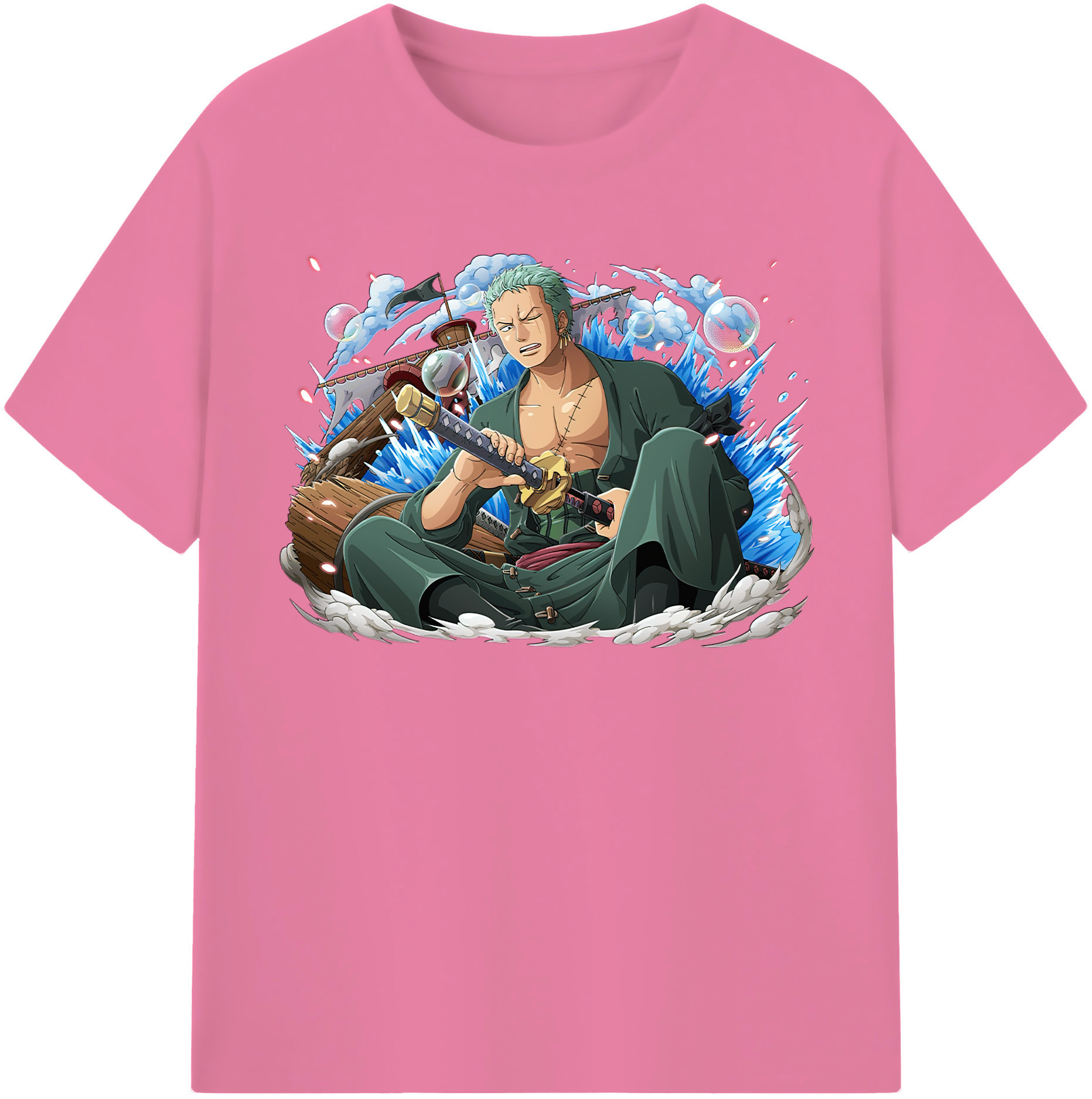 ワンピース ロロノア・ゾロ ONE PIECE Roronoa Zoro 綿100％半袖Tシャツ（フロントプリント）